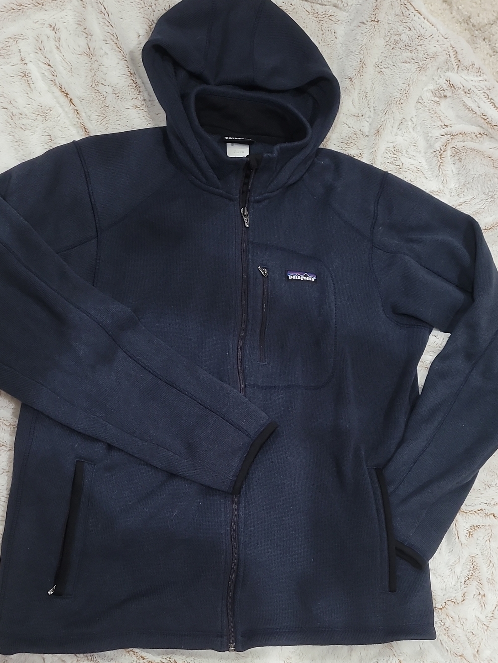 Patagonia Dark Navy Hooded Fleece Jacket